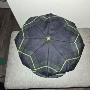Tartan Newsboy Cap with Yellow Trim